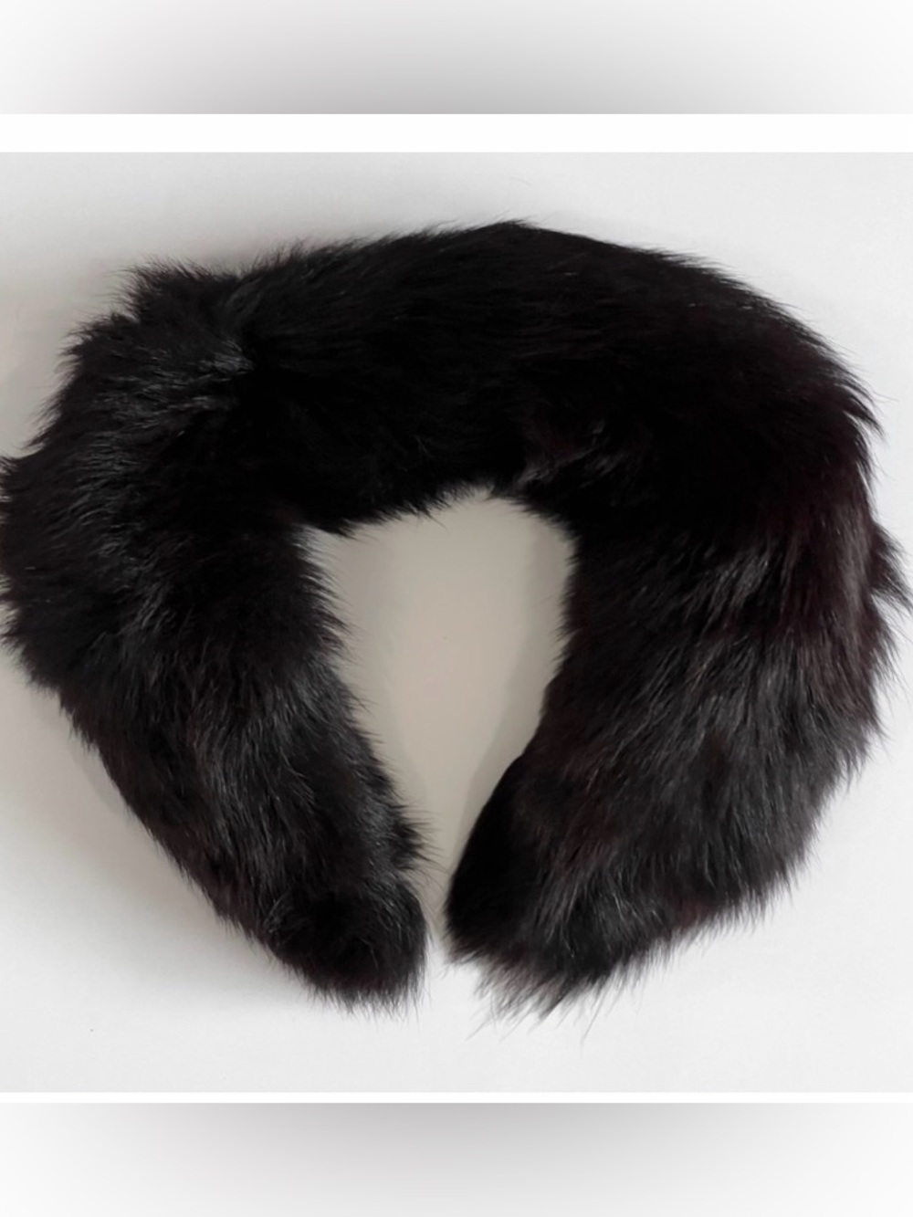 Black Fox Fur Collar Scarf - Elegant Women’s Accessory